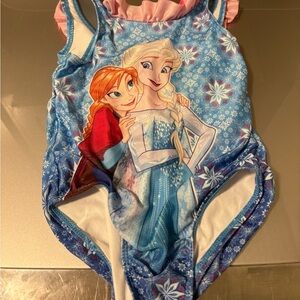 Disney Frozen One Piece Swimsuit - Blue and Pink